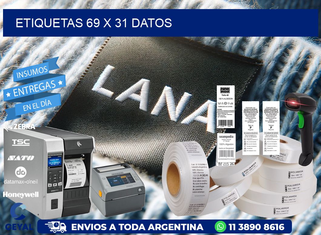 ETIQUETAS 69 x 31 DATOS