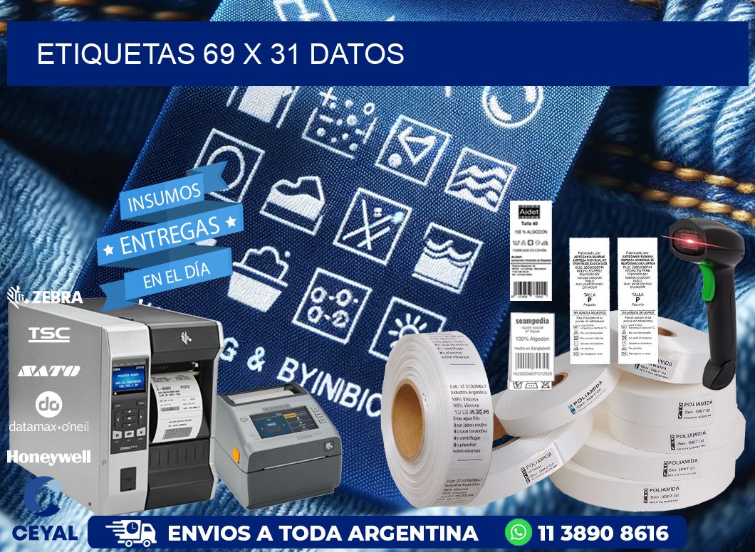 ETIQUETAS 69 x 31 DATOS