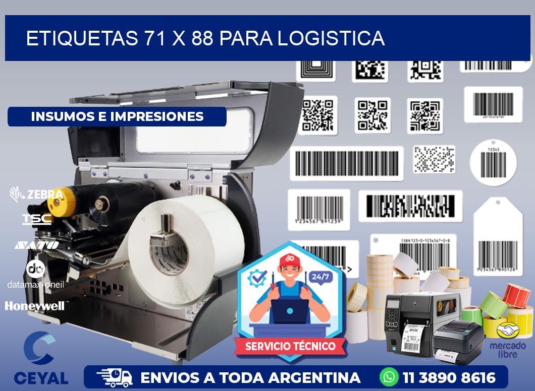 ETIQUETAS 71 x 88 PARA LOGISTICA