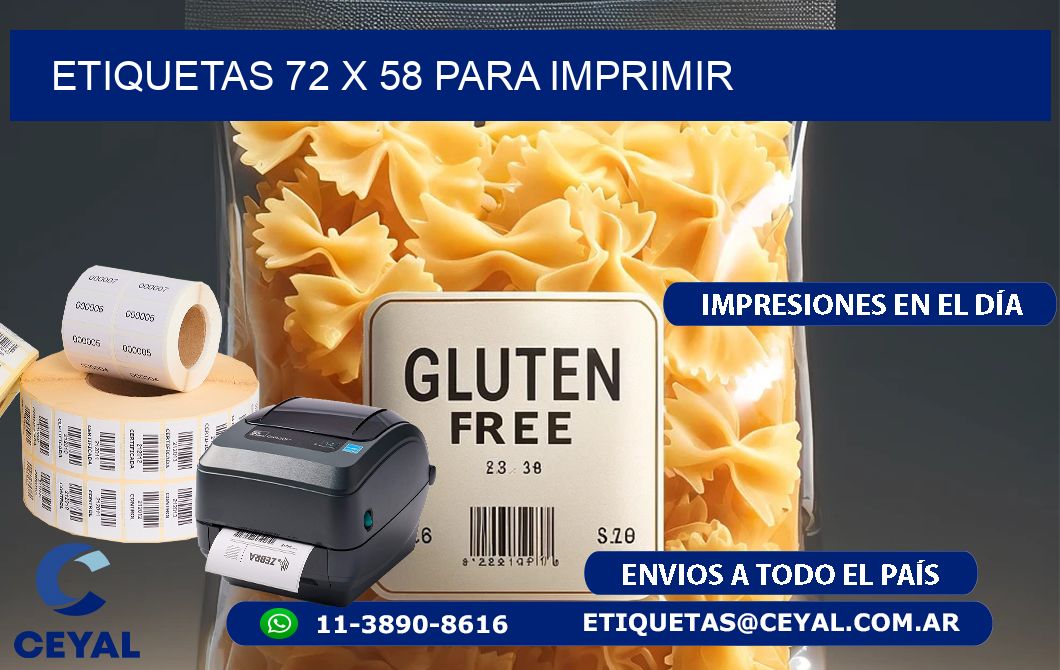 ETIQUETAS 72 x 58 PARA IMPRIMIR