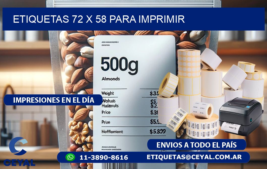 ETIQUETAS 72 x 58 PARA IMPRIMIR