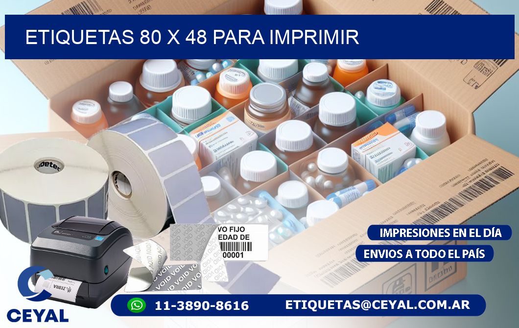 ETIQUETAS 80 x 48 PARA IMPRIMIR