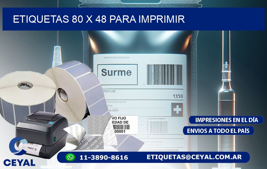 ETIQUETAS 80 x 48 PARA IMPRIMIR