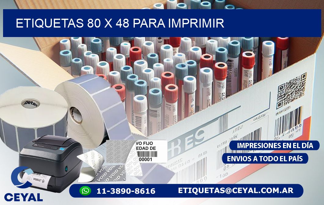 ETIQUETAS 80 x 48 PARA IMPRIMIR