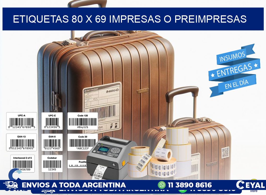ETIQUETAS 80 x 69 IMPRESAS O PREIMPRESAS