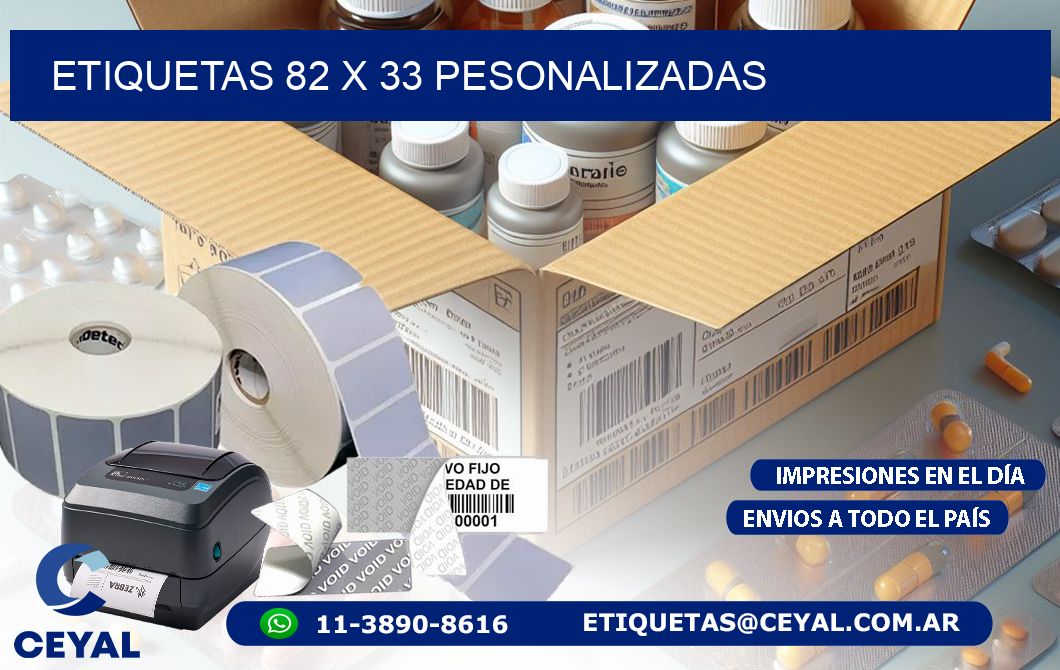 ETIQUETAS 82 x 33 PESONALIZADAS