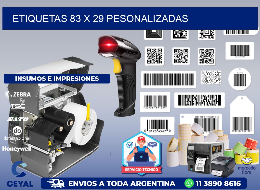 ETIQUETAS 83 x 29 PESONALIZADAS