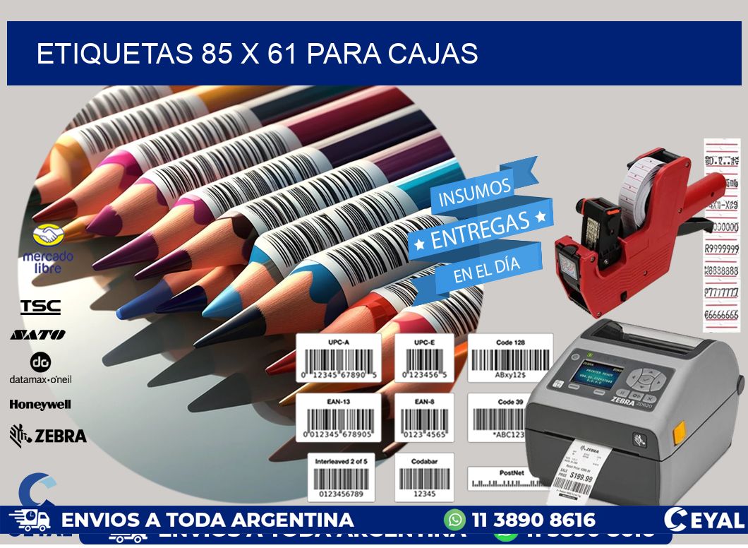 ETIQUETAS 85 x 61 PARA CAJAS