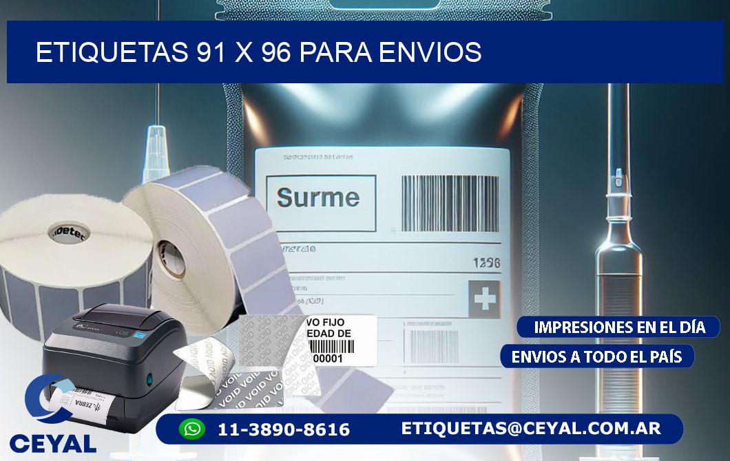 ETIQUETAS 91 x 96 PARA ENVIOS