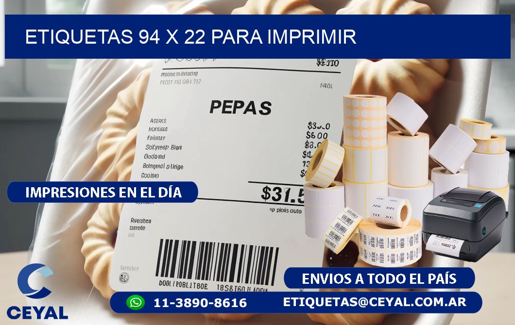 ETIQUETAS 94 x 22 PARA IMPRIMIR