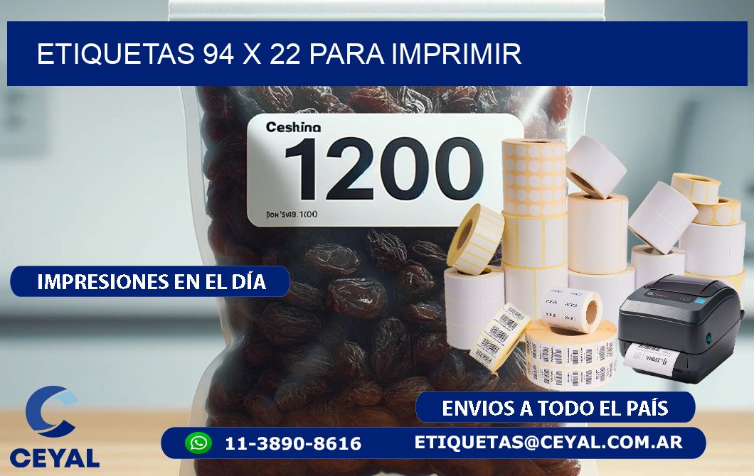 ETIQUETAS 94 x 22 PARA IMPRIMIR