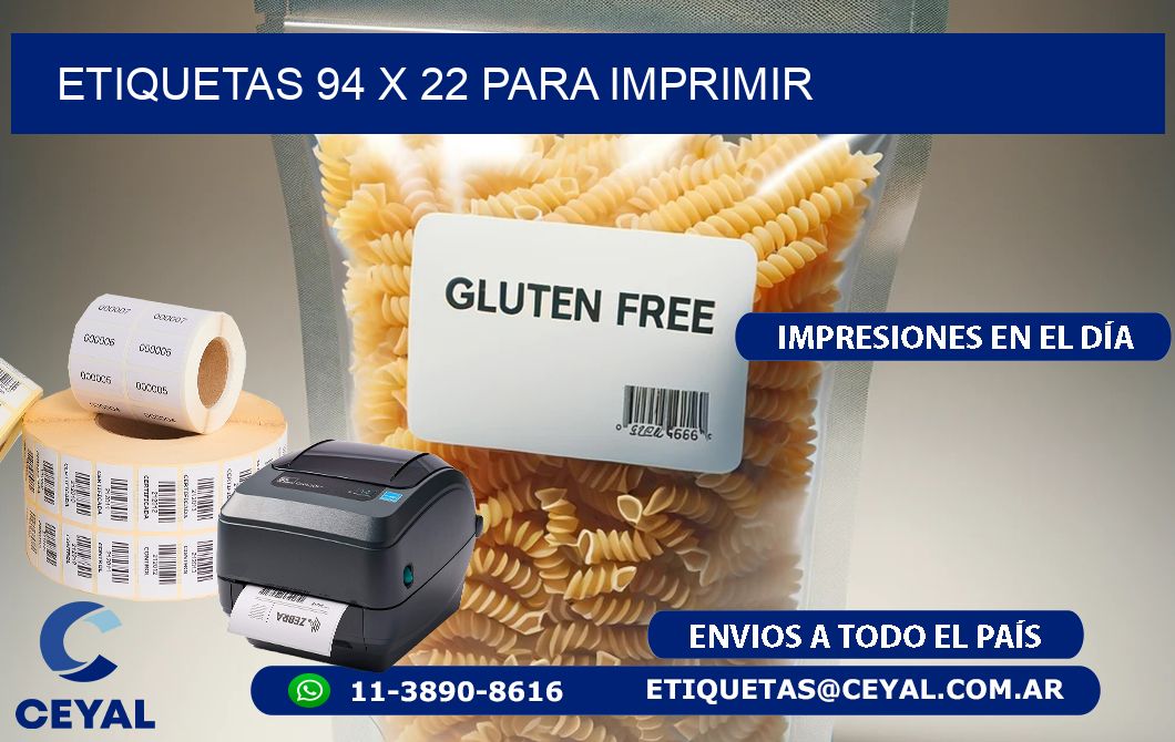 ETIQUETAS 94 x 22 PARA IMPRIMIR