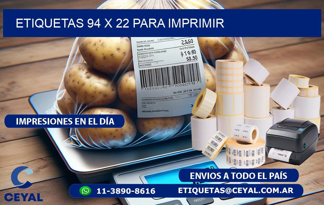 ETIQUETAS 94 x 22 PARA IMPRIMIR