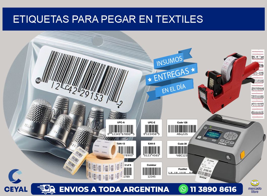 ETIQUETAS PARA PEGAR EN TEXTILES