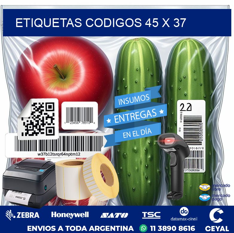 etiquetas codigos 45 x 37