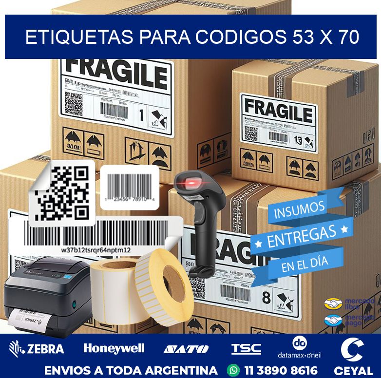 etiquetas para codigos 53 x 70