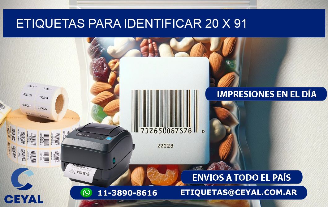 etiquetas para identificar 20 x 91