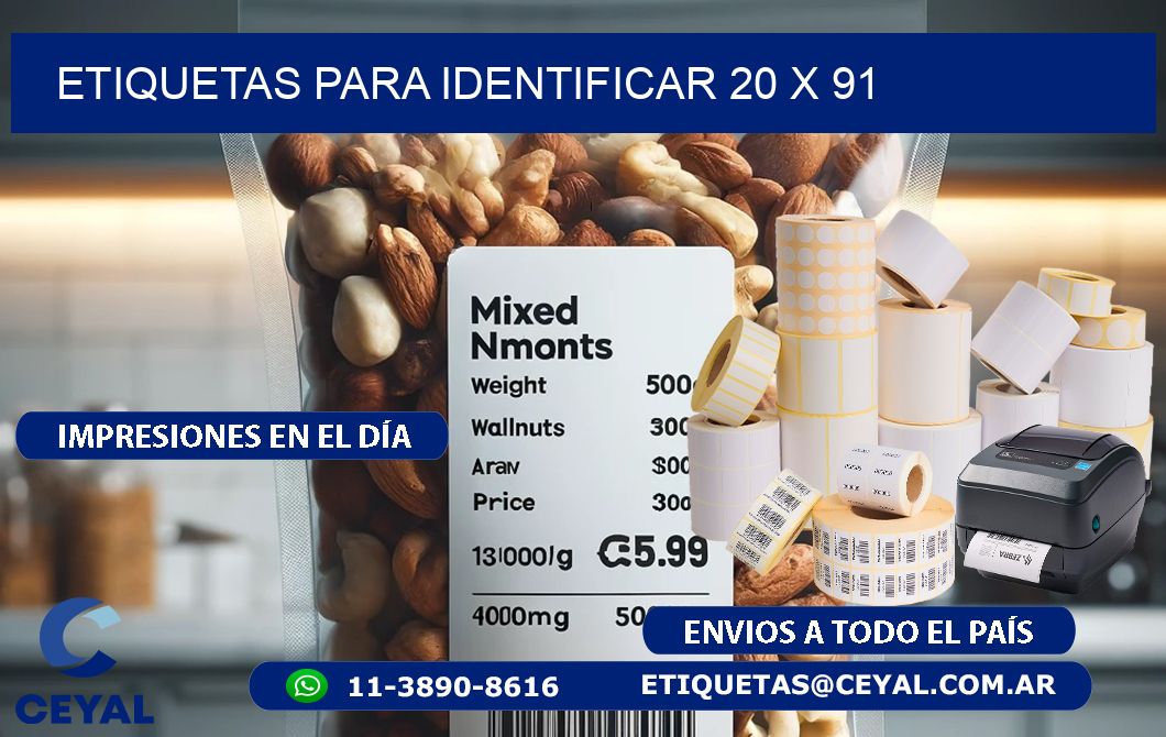 etiquetas para identificar 20 x 91