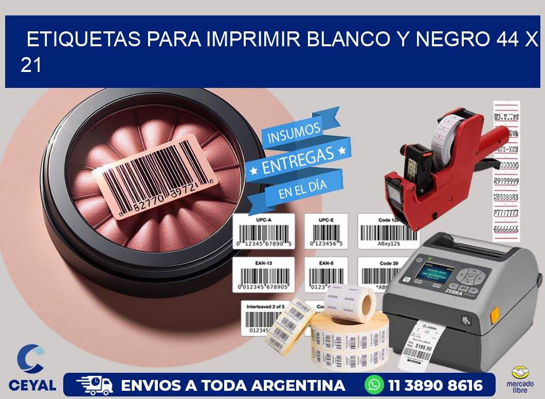 etiquetas para imprimir blanco y negro 44 x 21
