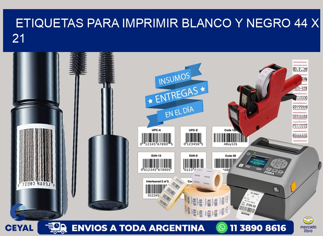 etiquetas para imprimir blanco y negro 44 x 21