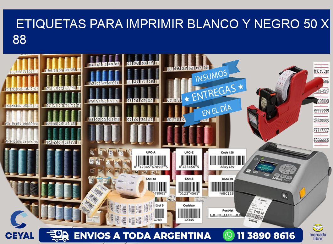 etiquetas para imprimir blanco y negro 50 x 88