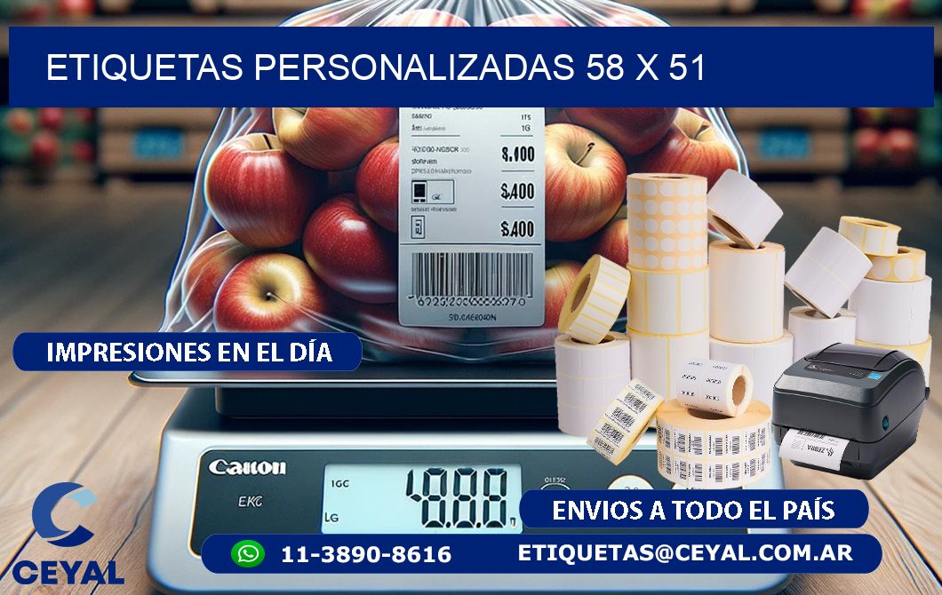 etiquetas personalizadas 58 x 51