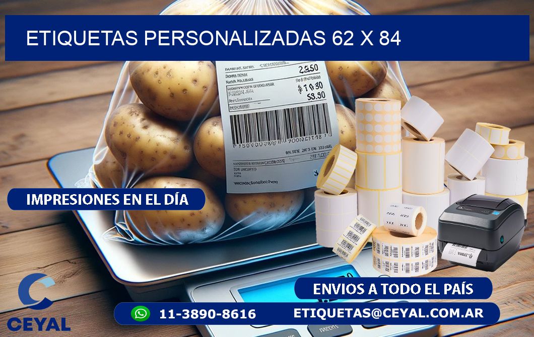etiquetas personalizadas 62 x 84