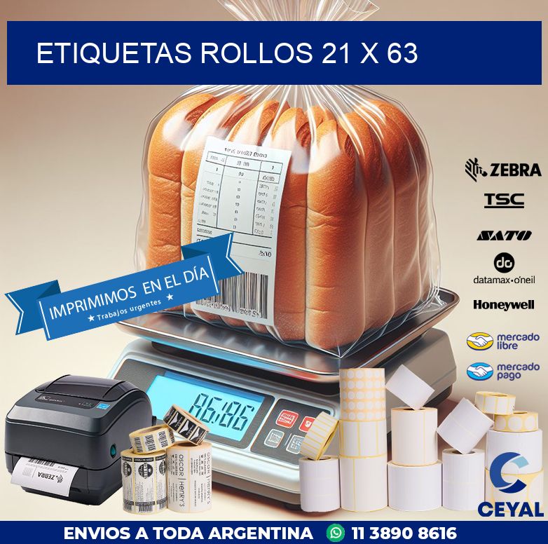 etiquetas rollos 21 x 63
