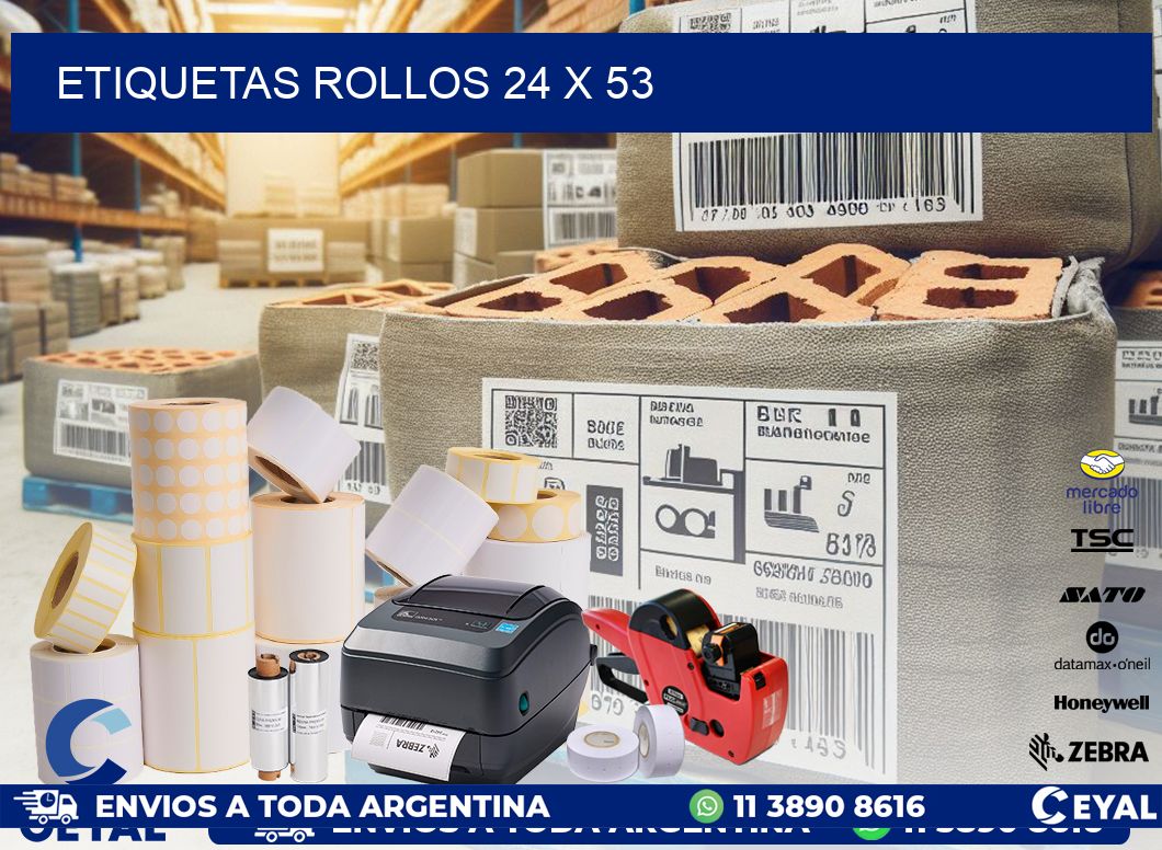 etiquetas rollos 24 x 53