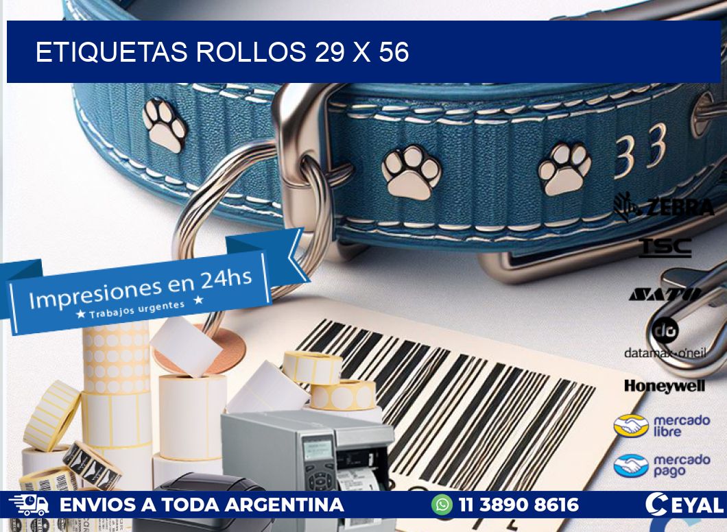 etiquetas rollos 29 x 56