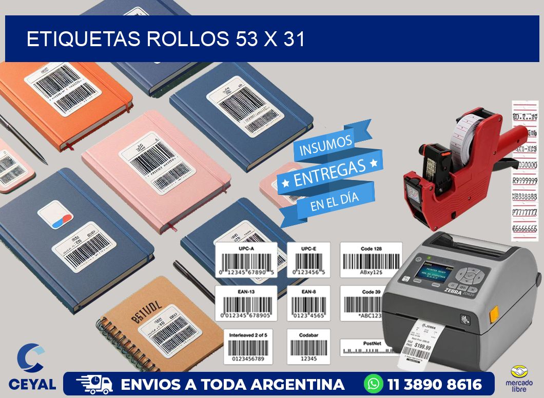etiquetas rollos 53 x 31