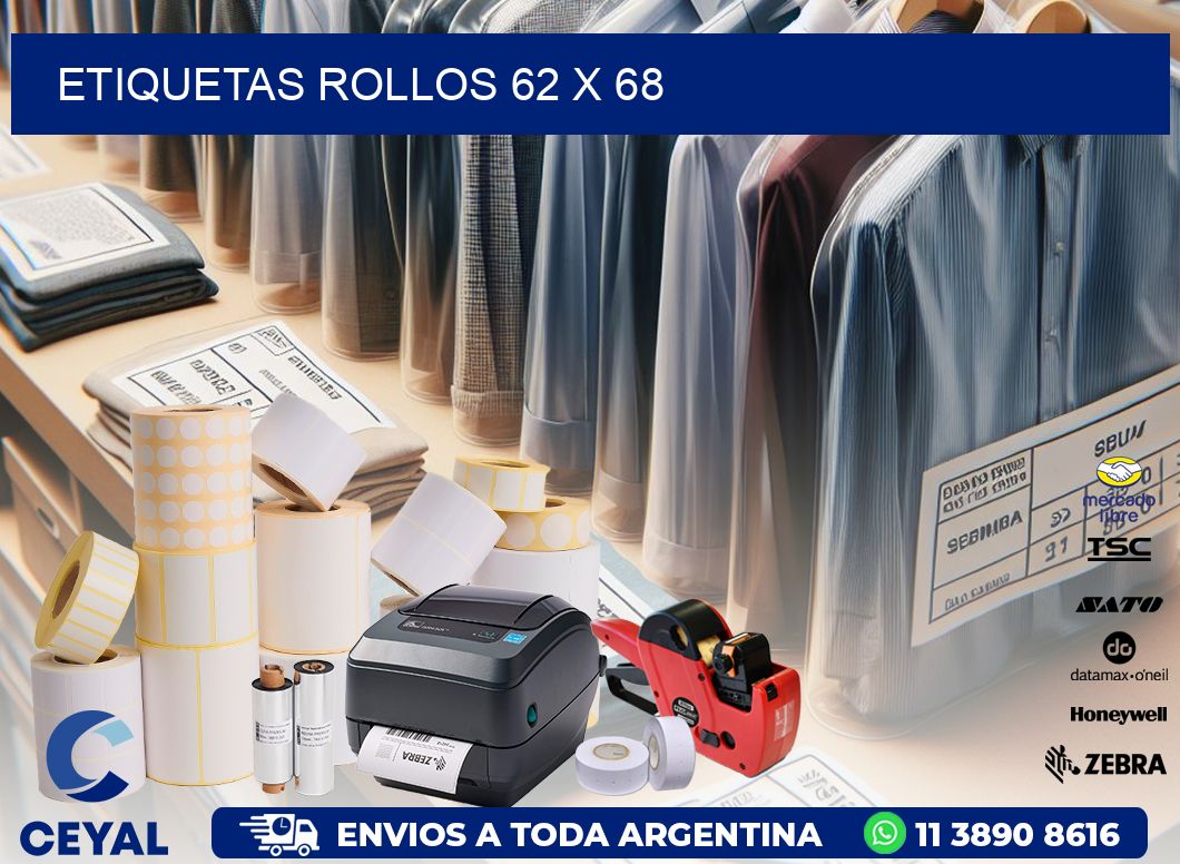 etiquetas rollos 62 x 68