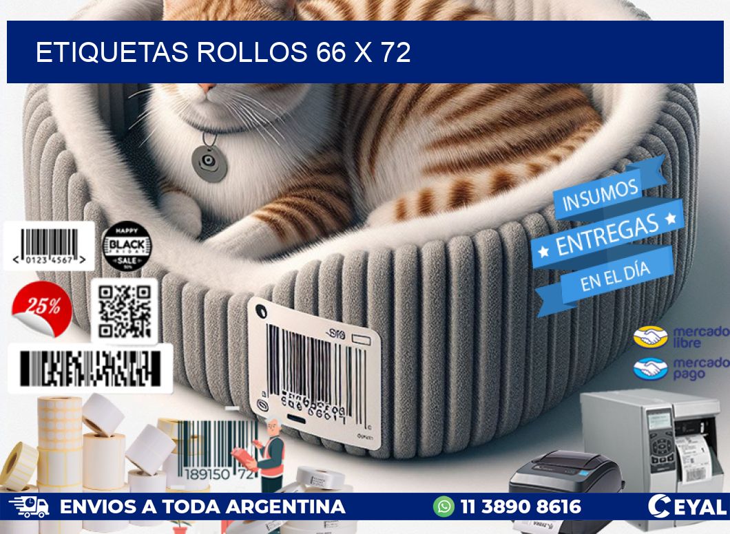 etiquetas rollos 66 x 72