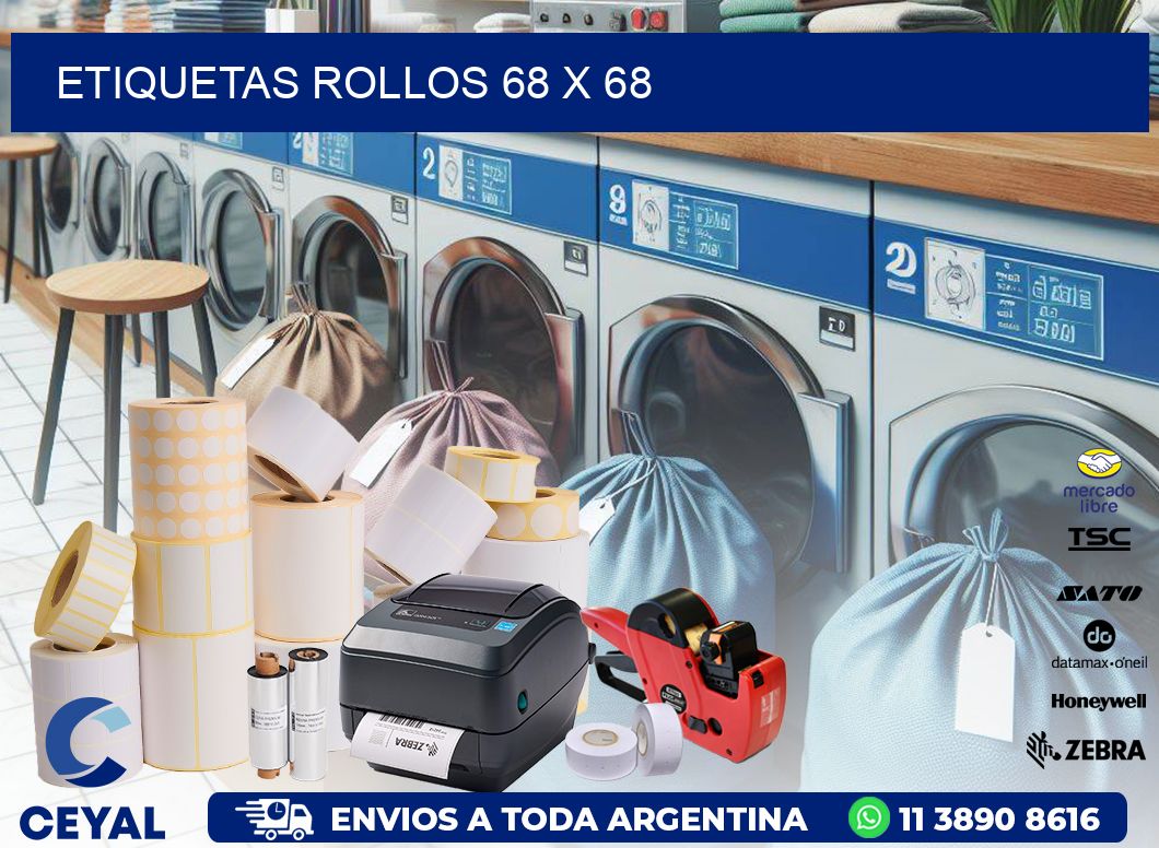 etiquetas rollos 68 x 68