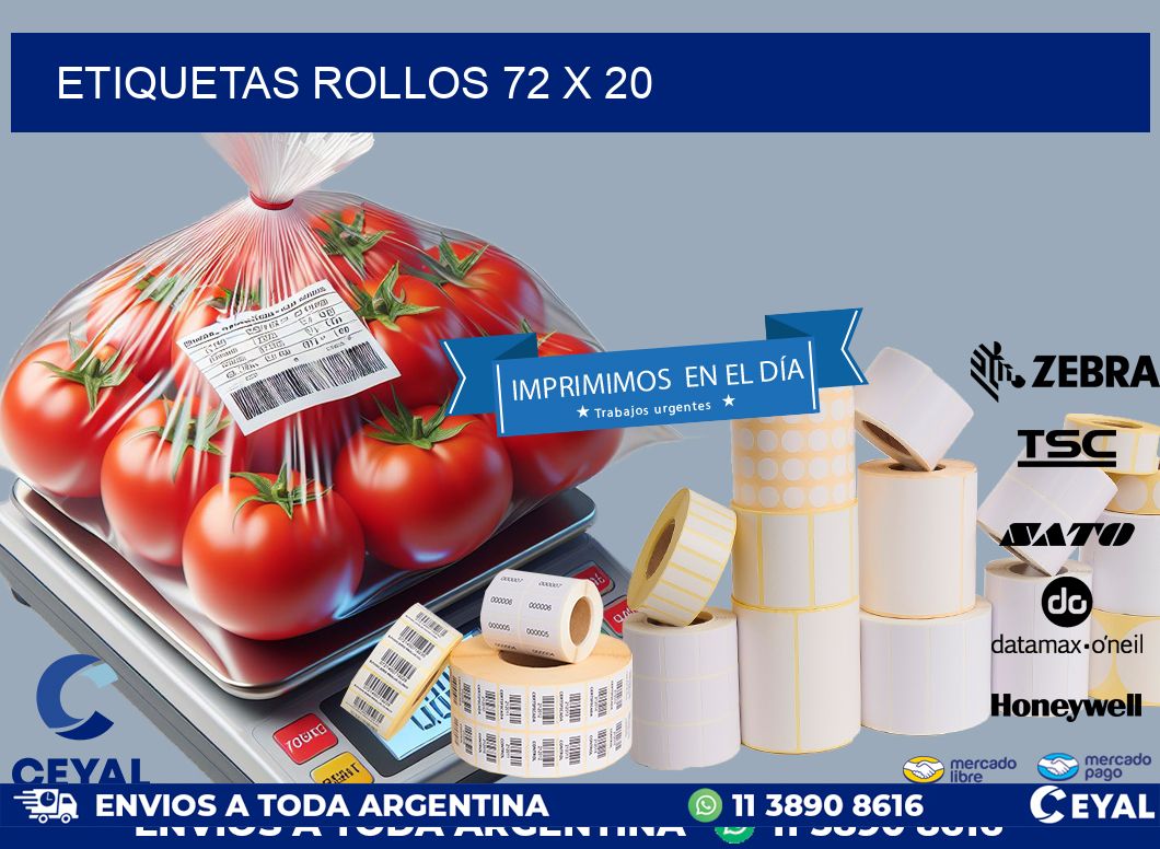 etiquetas rollos 72 x 20