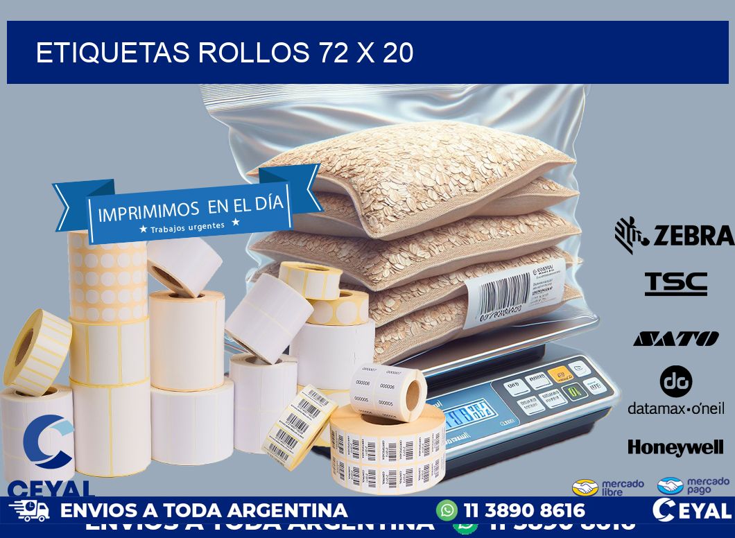 etiquetas rollos 72 x 20