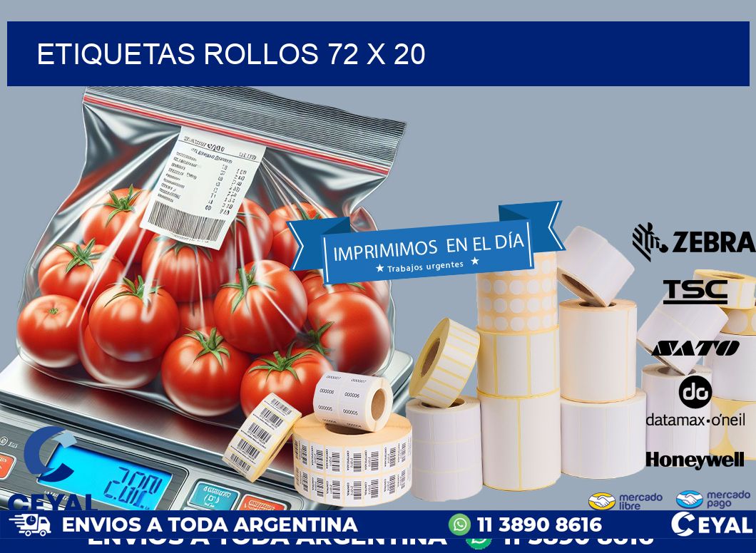 etiquetas rollos 72 x 20