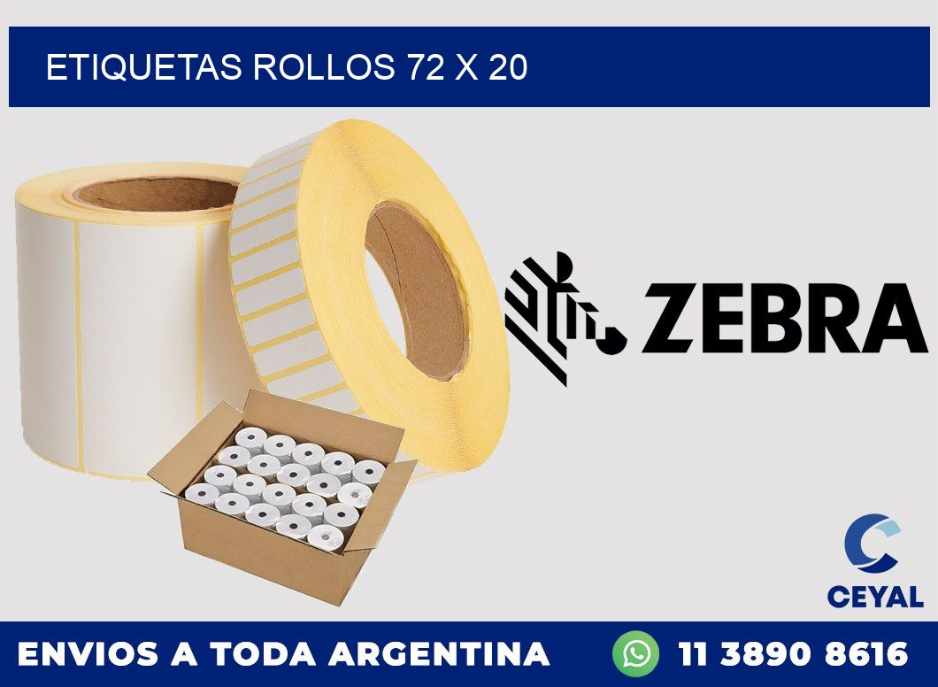 etiquetas rollos 72 x 20