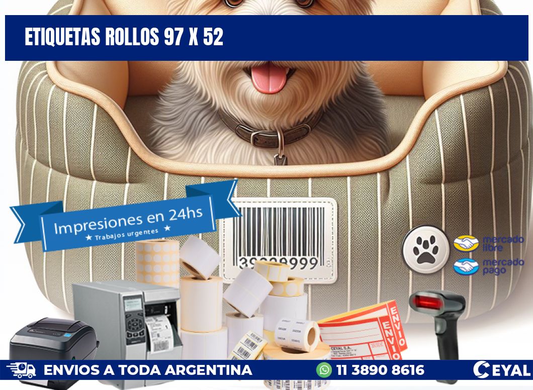 etiquetas rollos 97 x 52
