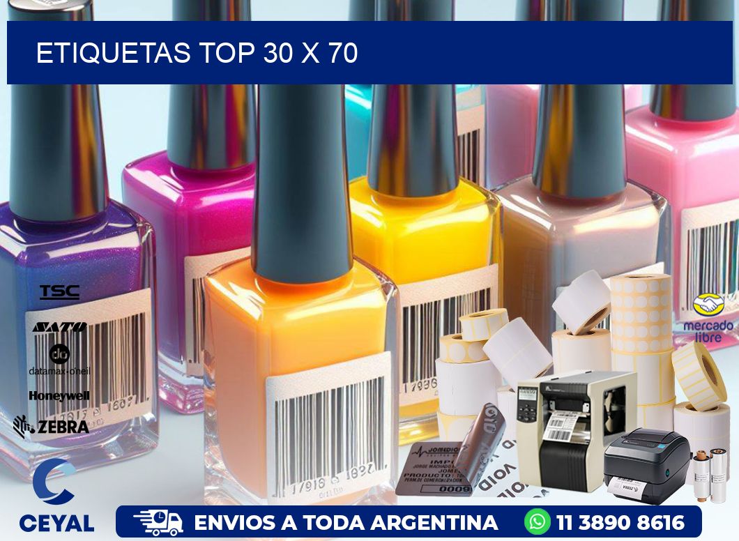 etiquetas top 30 x 70