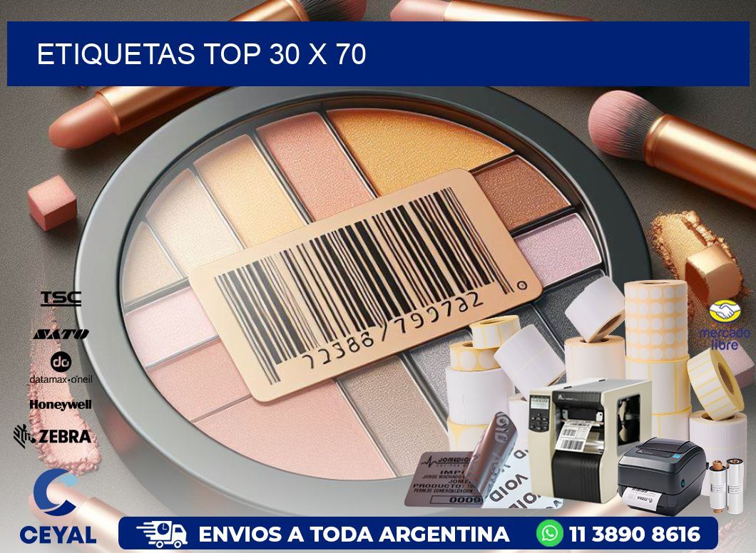 etiquetas top 30 x 70