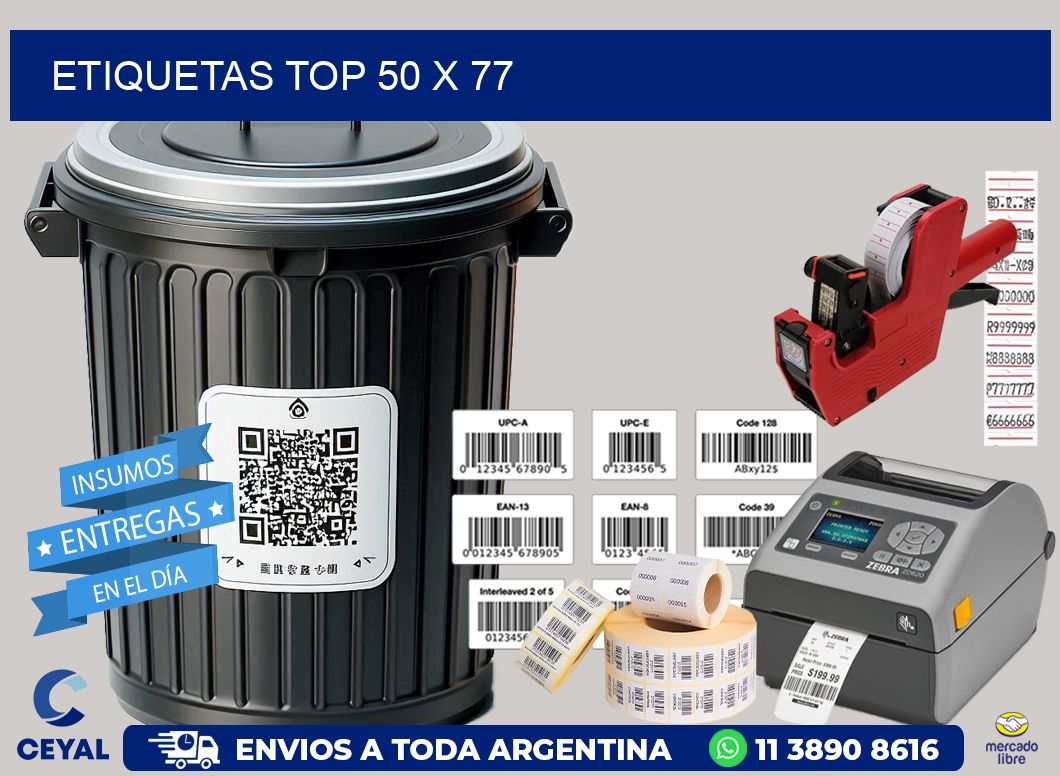etiquetas top 50 x 77