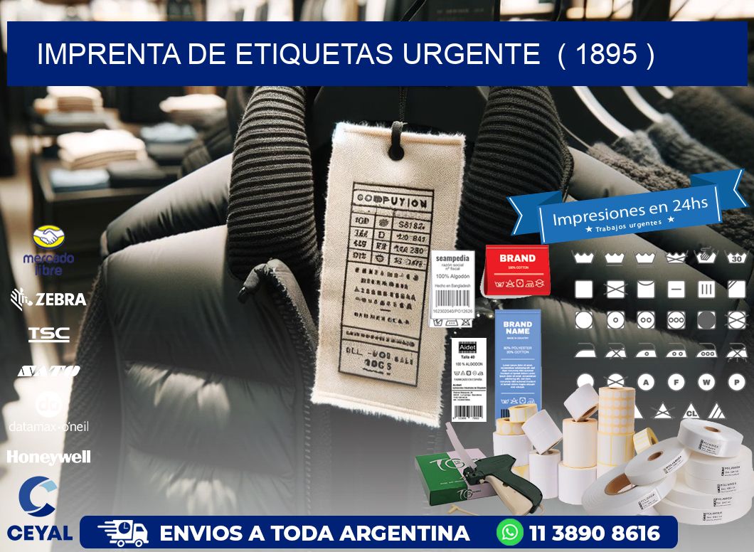 imprenta de etiquetas urgente  ( 1895 )