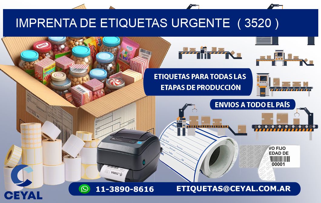 imprenta de etiquetas urgente  ( 3520 )