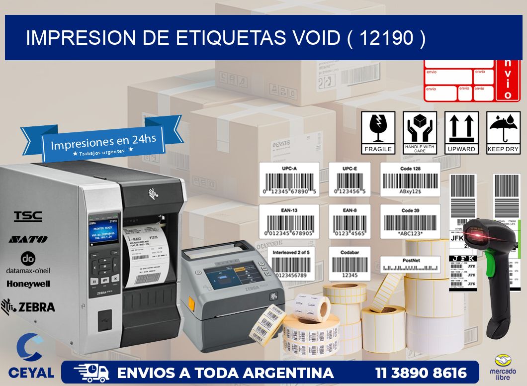 impresion de etiquetas VOID ( 12190 )