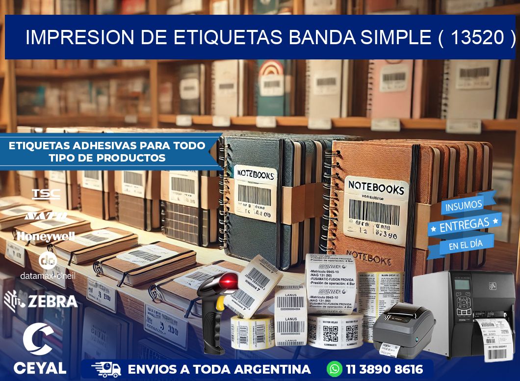 impresion de etiquetas banda simple ( 13520 )