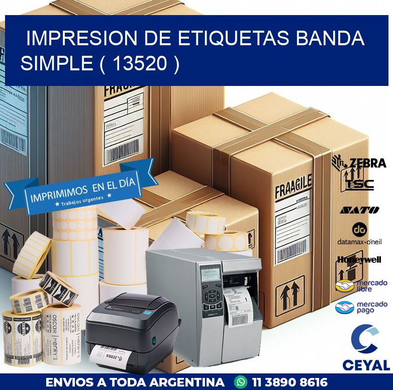 impresion de etiquetas banda simple ( 13520 )