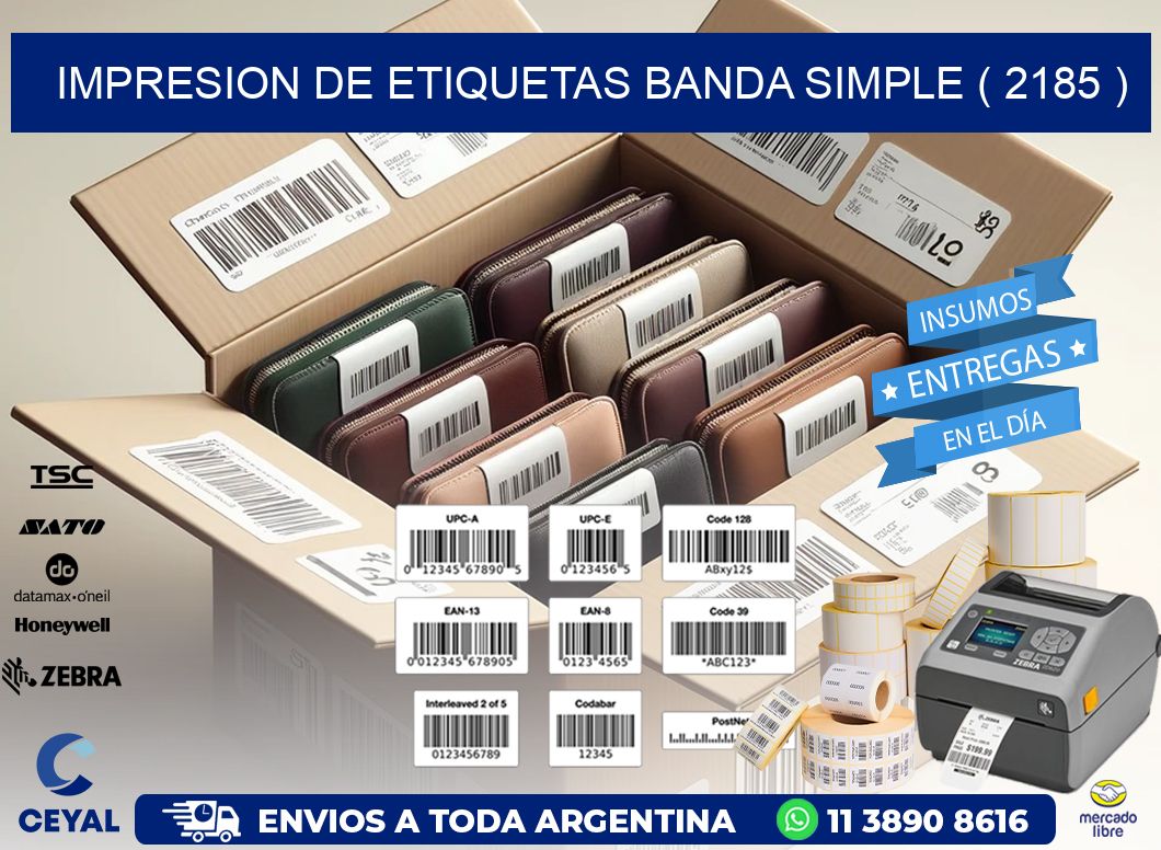 impresion de etiquetas banda simple ( 2185 )