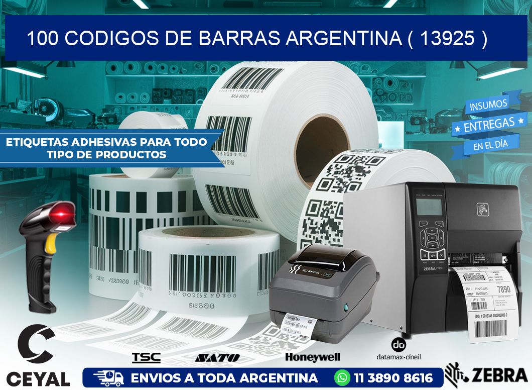 100 codigos de barras argentina ( 13925 )