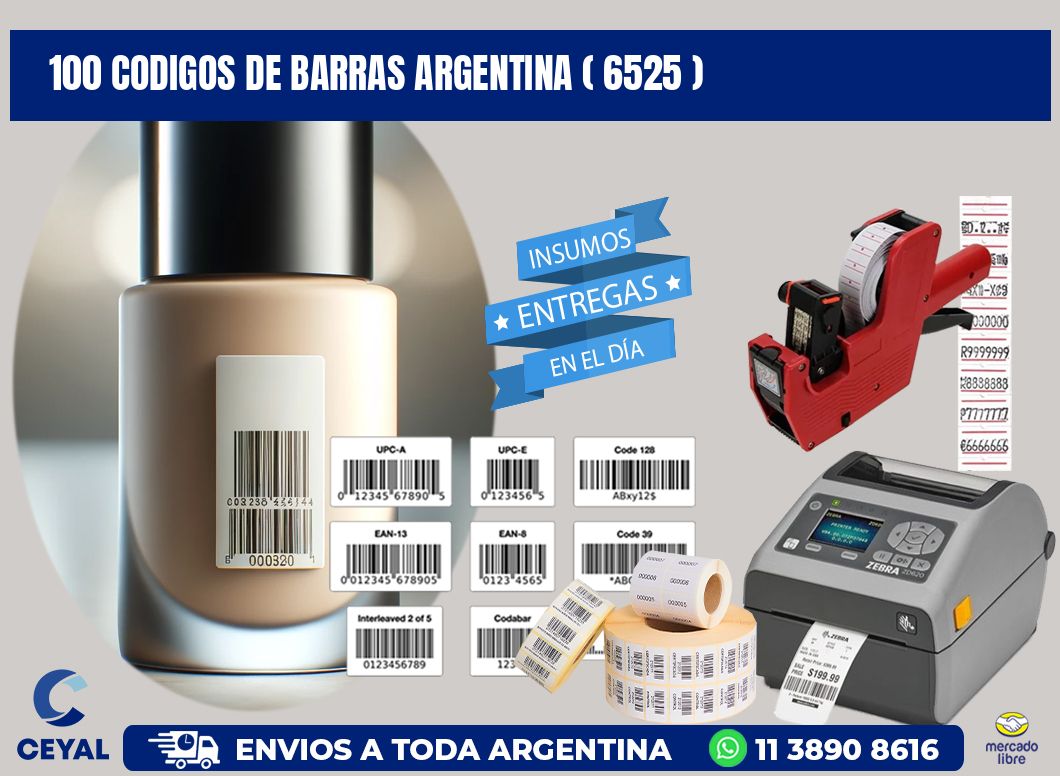 100 codigos de barras argentina ( 6525 )
